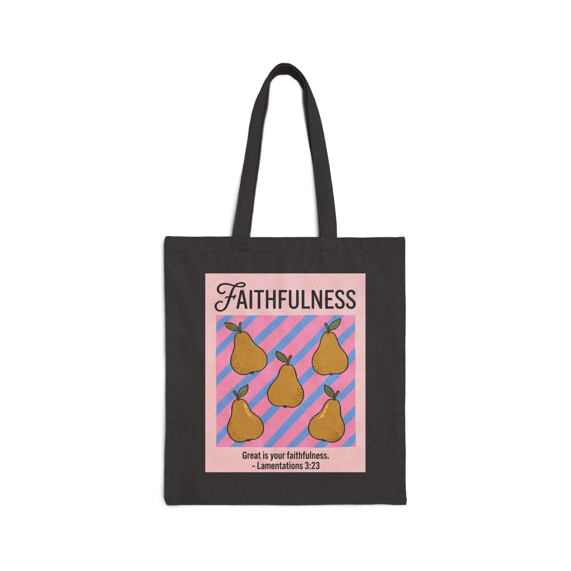 Mercy & More Bags Black / 15" x 16" Faithfulness Fruit Cotton Tote Bag