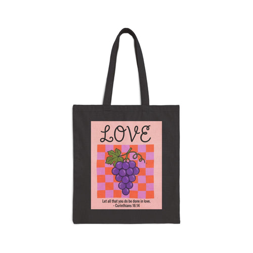 Mercy & More Bags Black / 15" x 16" Love Fruit Cotton Tote Bag