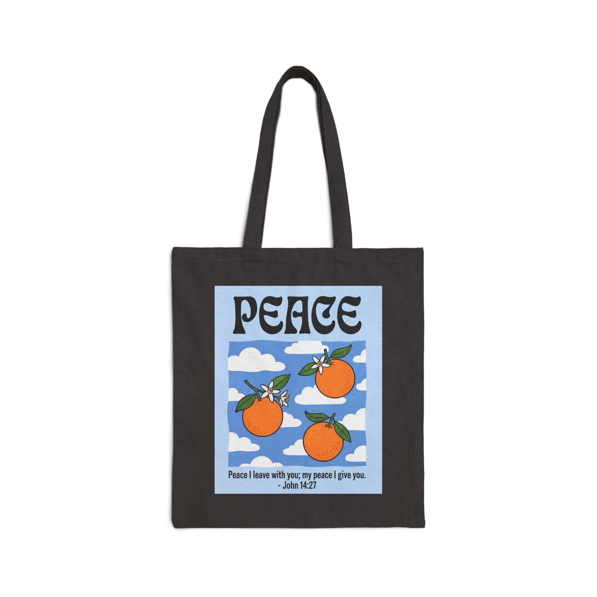 Mercy & More Bags Black / 15" x 16" Peace Fruit Cotton Tote Bag