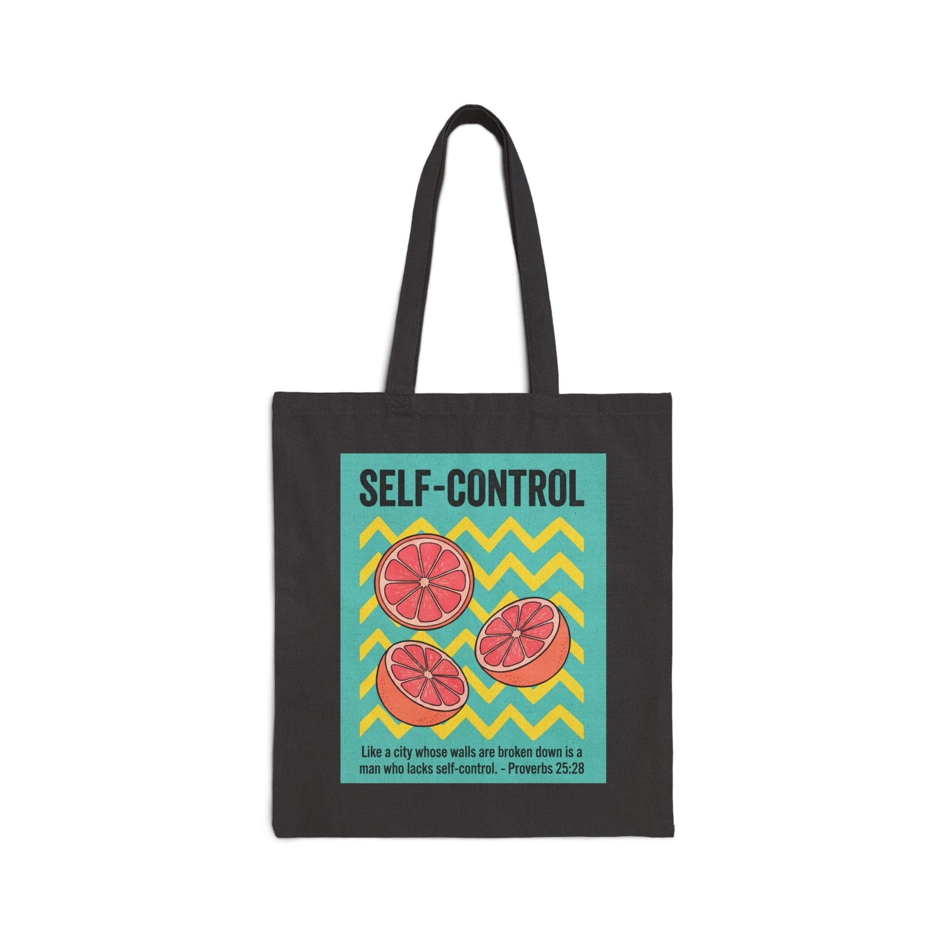 Mercy & More Bags Black / 15" x 16" Self Control Fruit Cotton Tote Bag