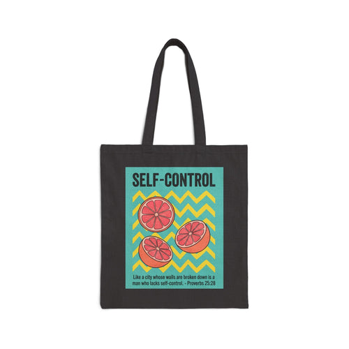 Mercy & More Bags Black / 15" x 16" Self Control Fruit Cotton Tote Bag