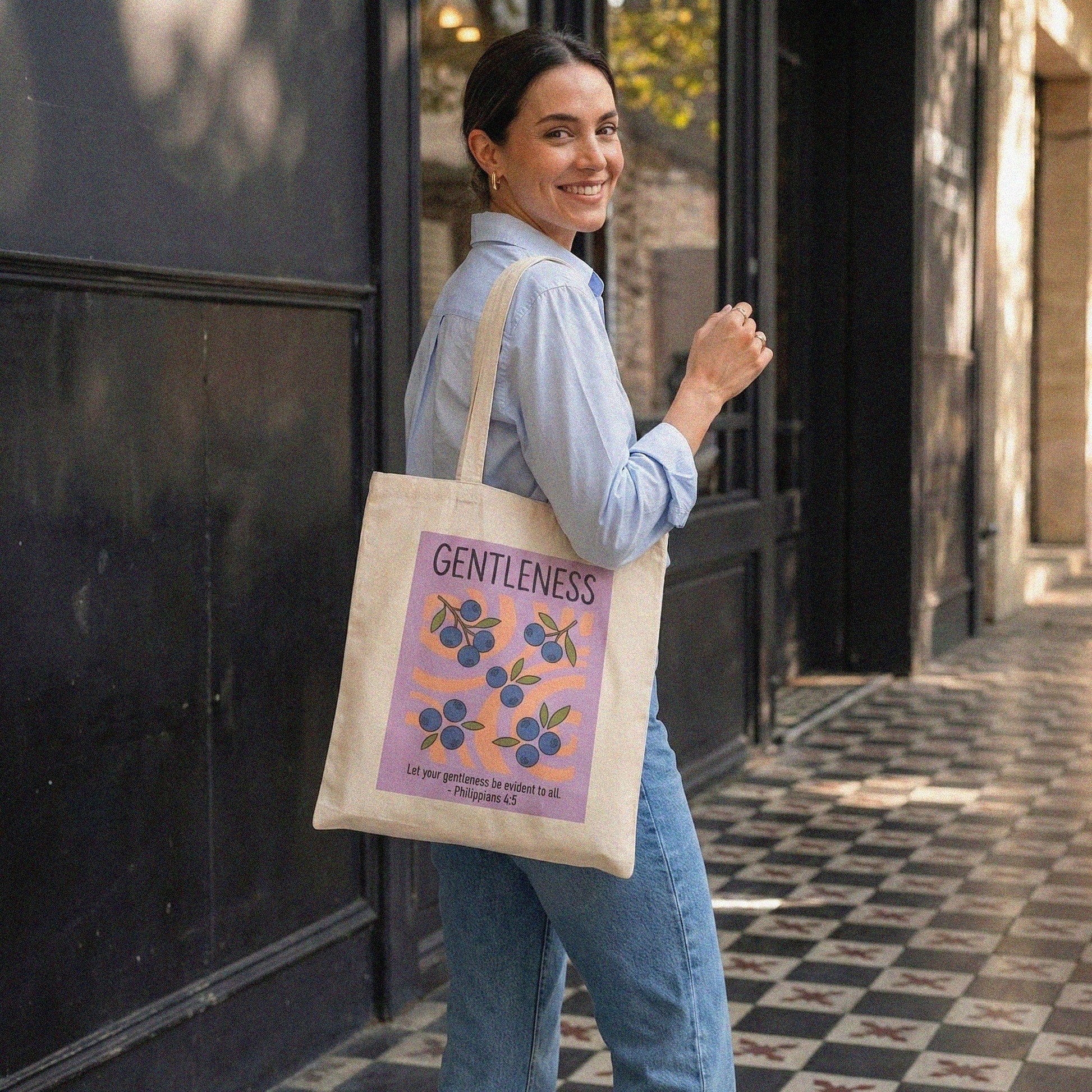 Mercy & More Bags Gentleness Fruit Cotton Tote Bag