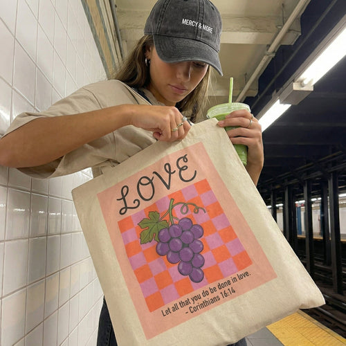 Mercy & More Bags Love Fruit Cotton Tote Bag