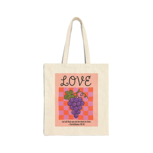 Mercy & More Bags Natural / 15" x 16" Love Fruit Cotton Tote Bag
