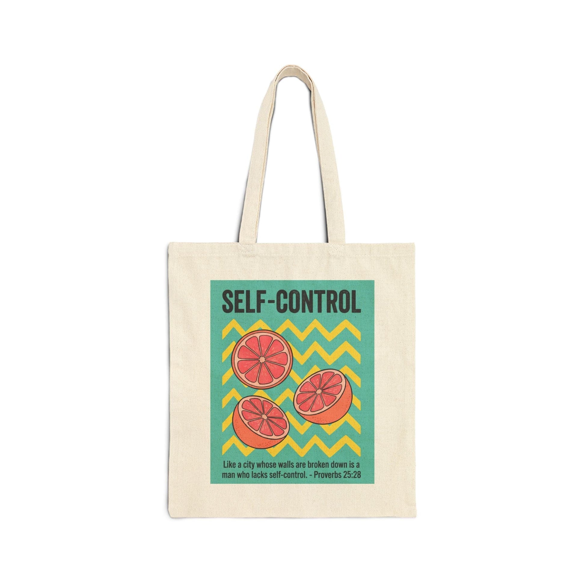 Mercy & More Bags Natural / 15" x 16" Self Control Fruit Cotton Tote Bag