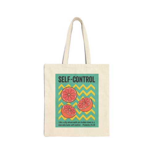 Mercy & More Bags Natural / 15" x 16" Self Control Fruit Cotton Tote Bag