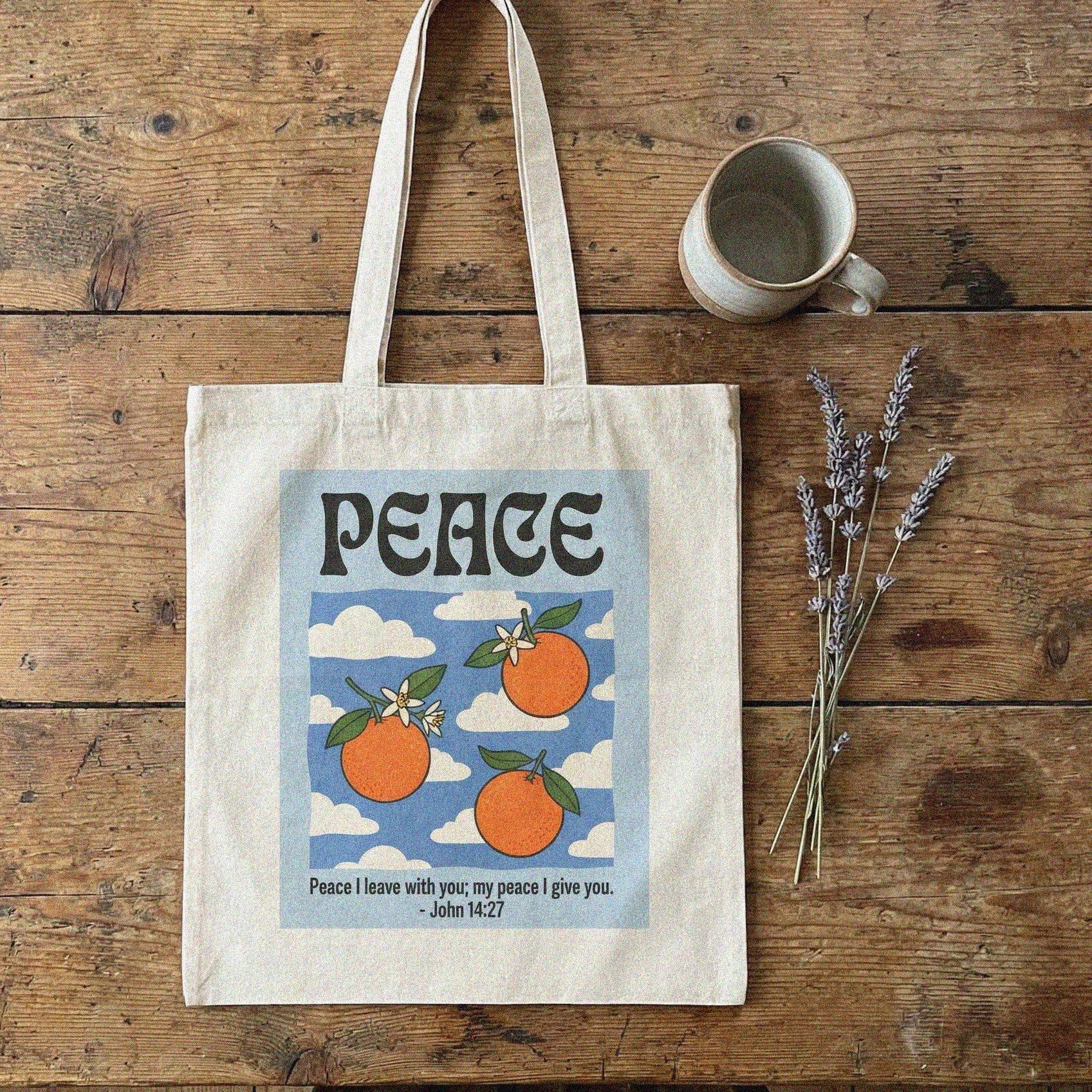 Mercy & More Bags Peace Fruit Cotton Tote Bag