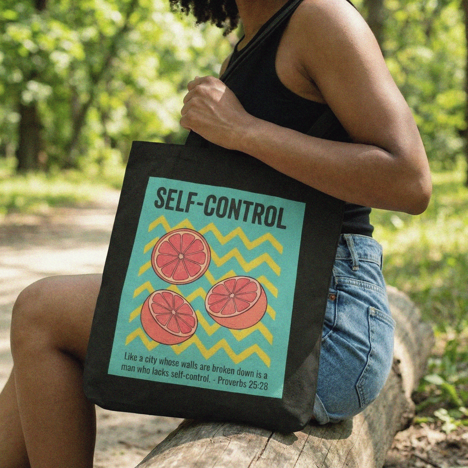 Mercy & More Bags Self Control Fruit Cotton Tote Bag