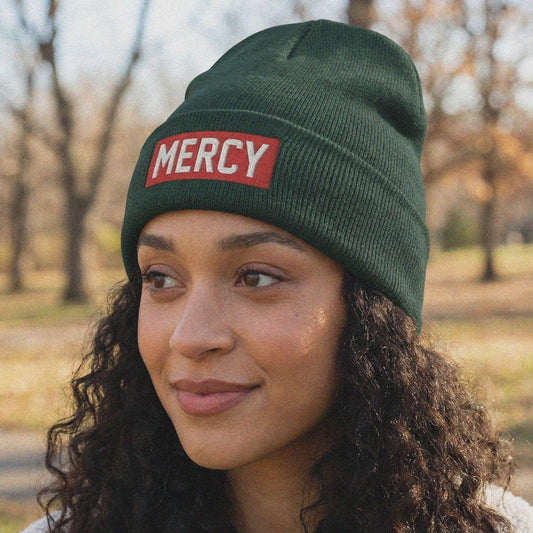 Mercy & More Hats One size / Dark Green Mercy Beanie (Embroidery)