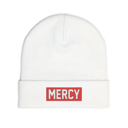 Mercy & More Hats One size / White Mercy Beanie (Embroidery)
