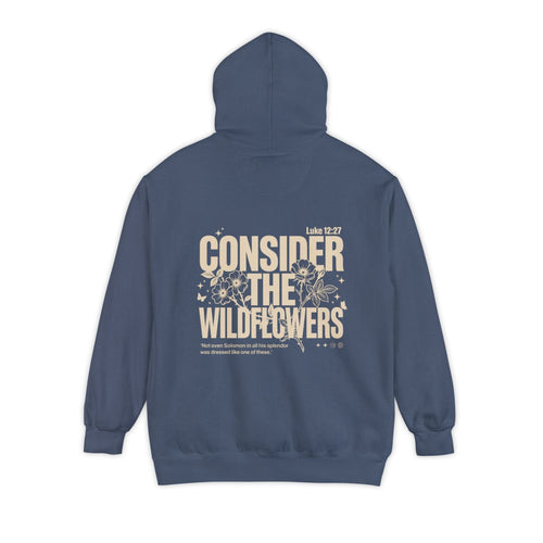 Mercy & More Hoodie Denim / S Consider The Wildflowers Hoodie