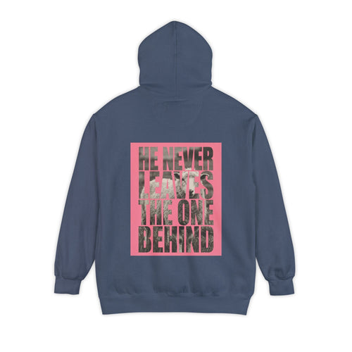 Mercy & More Hoodie Denim / S He Never Leaves Hoodie