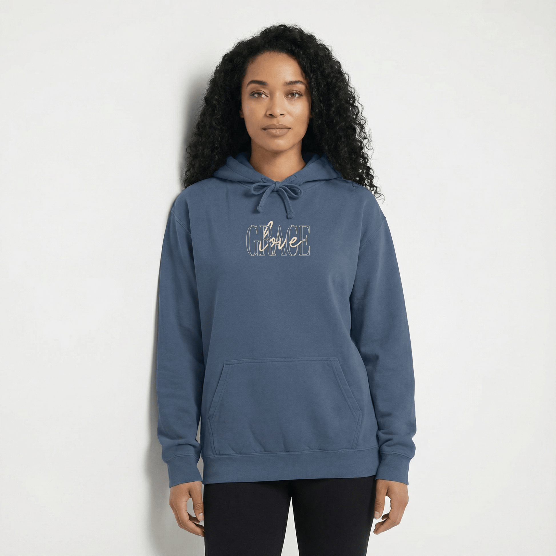 Mercy & More Hoodie Denim / S Love Grace Hoodie