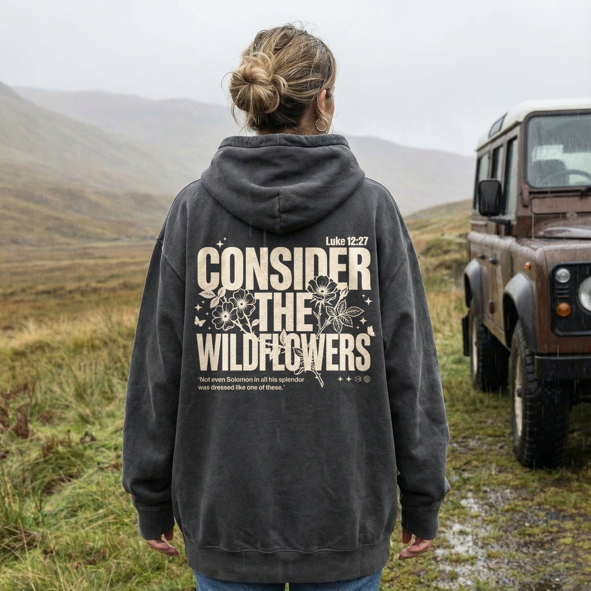 Mercy & More Hoodie Pepper / S Consider The Wildflowers Hoodie