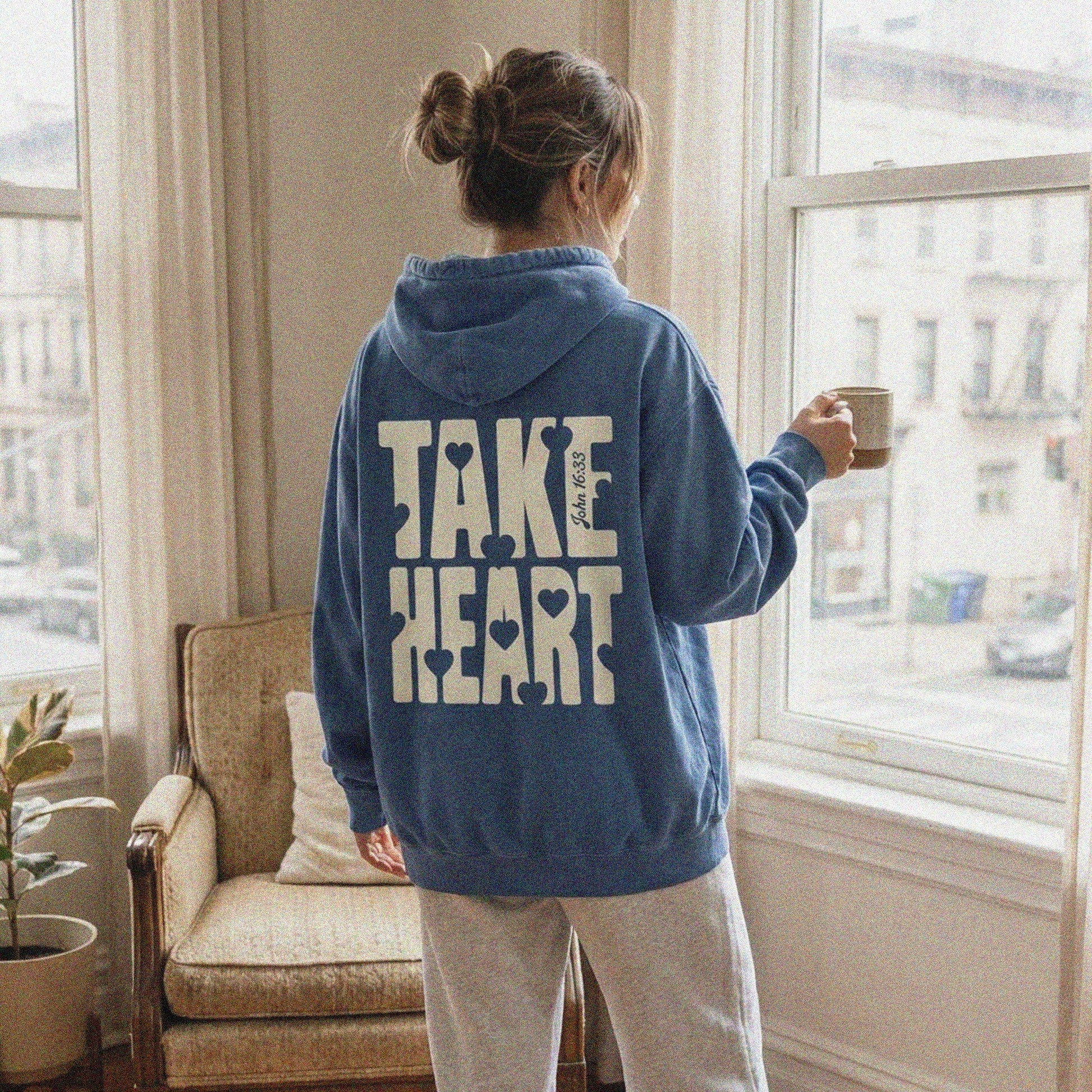 Mercy & More Hoodie True Navy / S Take Heart Hoodie
