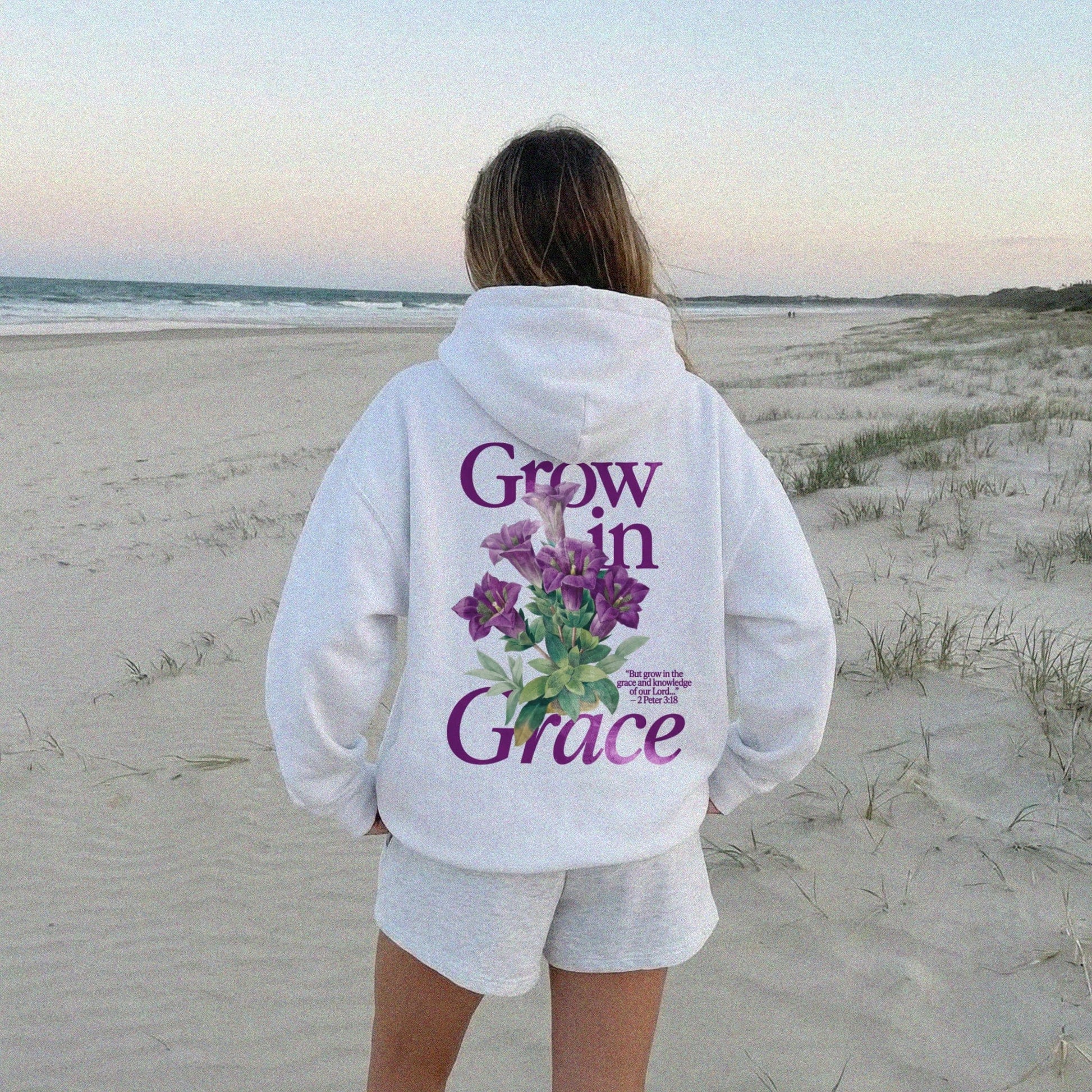 Mercy & More Hoodie White / S Grow In Grace Hoodie