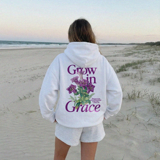 Mercy & More Hoodie White / S Grow In Grace Hoodie