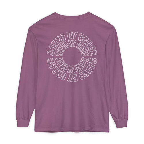 Mercy & More Long-sleeve Berry / S Saved By Grace Long Sleeve Tee