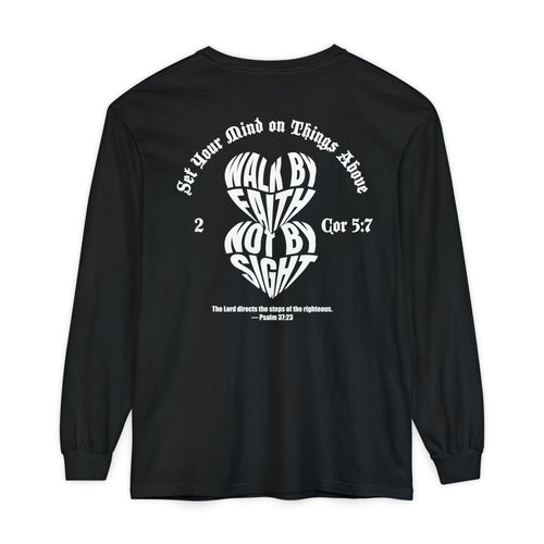 Mercy & More Long-sleeve Black / S Walk By Faith Long Sleeve Tee