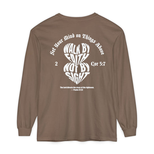 Mercy & More Long-sleeve Espresso / S Walk By Faith Long Sleeve Tee