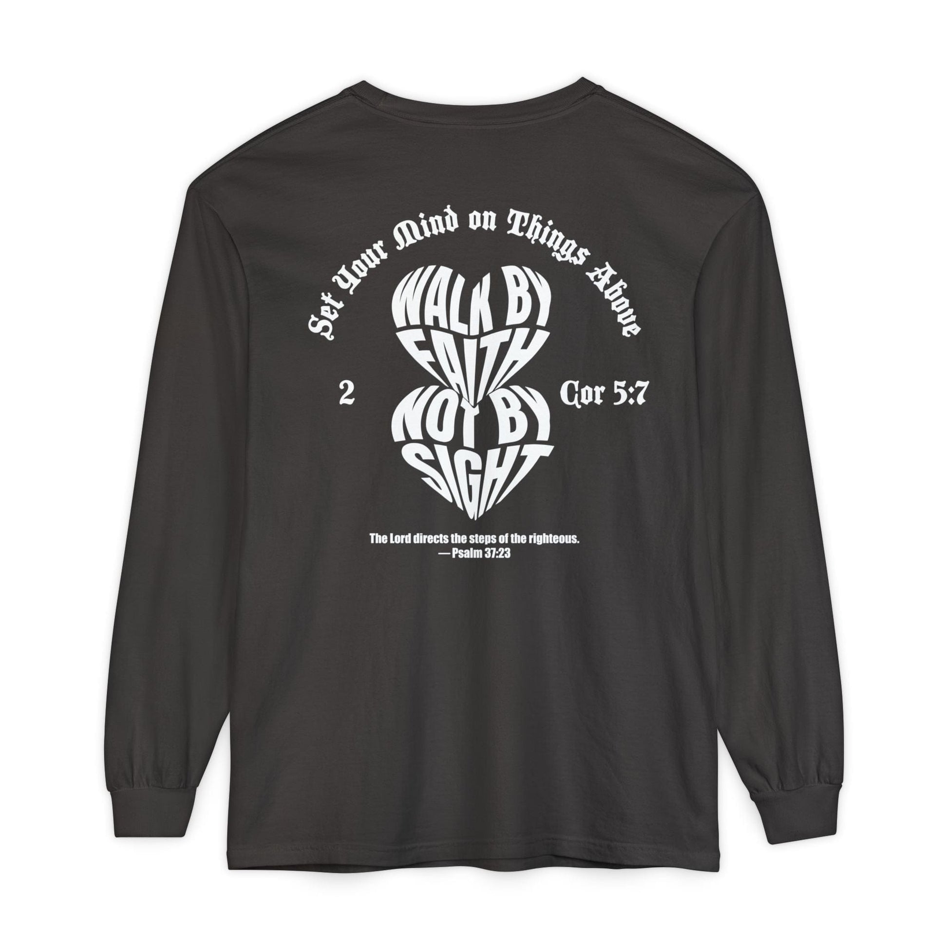 Mercy & More Long-sleeve Graphite / S Walk By Faith Long Sleeve Tee