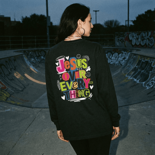 Mercy & More Long-sleeve Jesus Over Everything Long Sleeve Tee