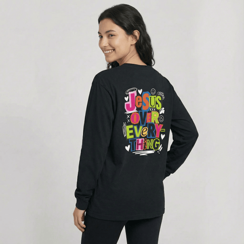Mercy & More Long-sleeve Jesus Over Everything Long Sleeve Tee