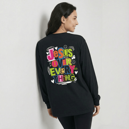 Mercy & More Long-sleeve Jesus Over Everything Long Sleeve Tee