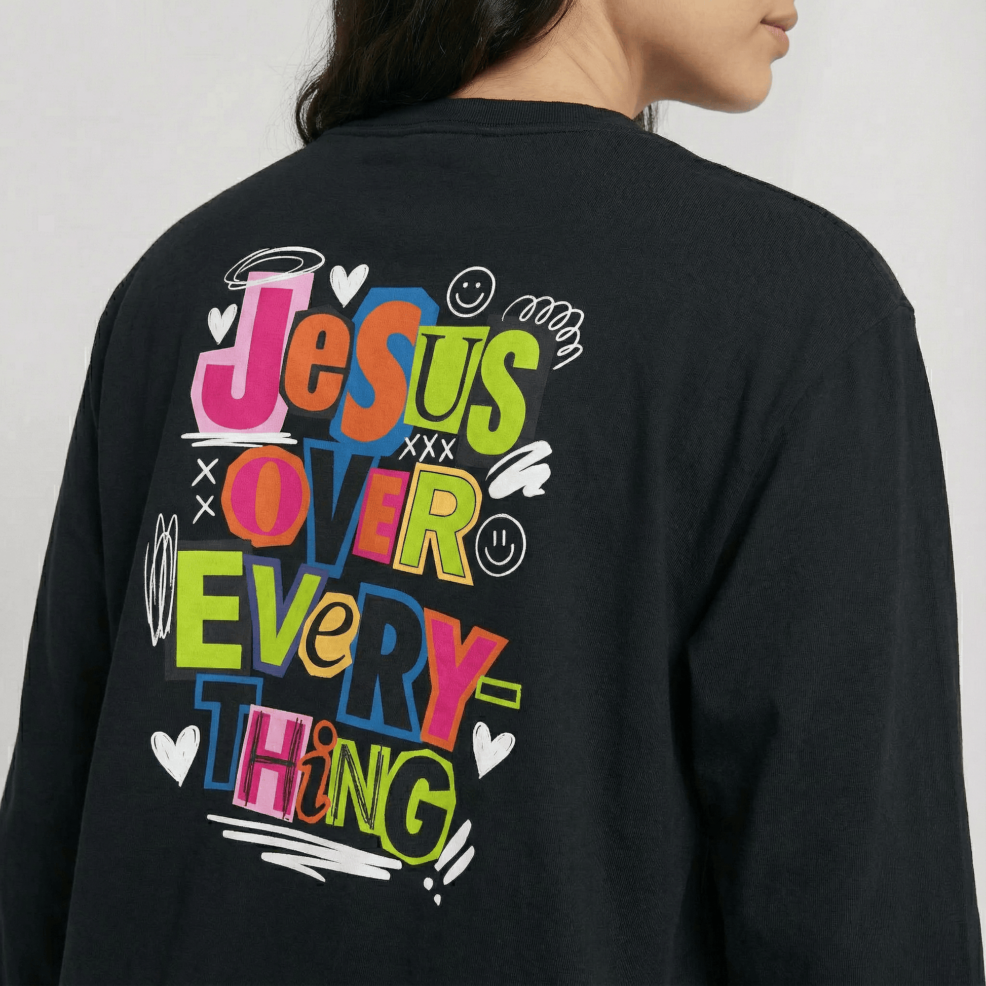 Mercy & More Long-sleeve Jesus Over Everything Long Sleeve Tee
