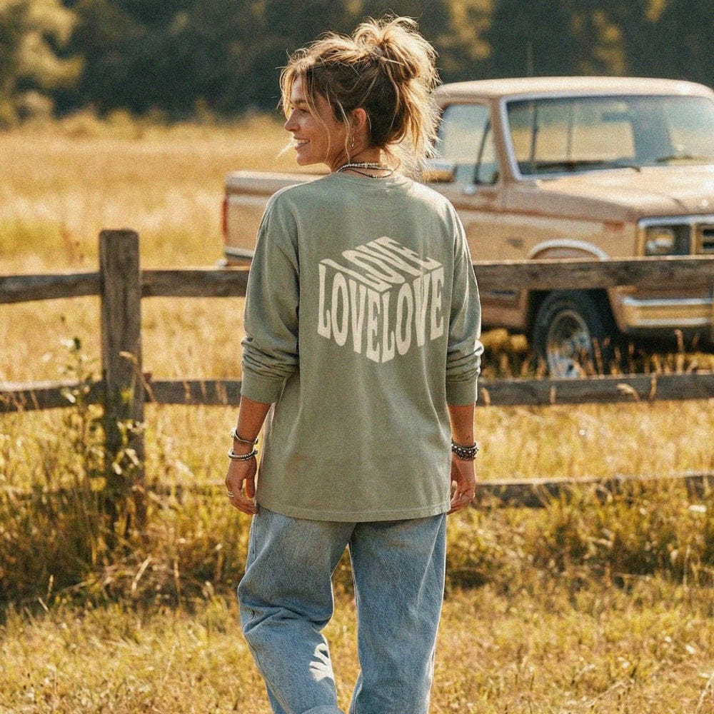 Mercy & More Long-sleeve Sandstone / S Love, Love, Love Long Sleeve Tee