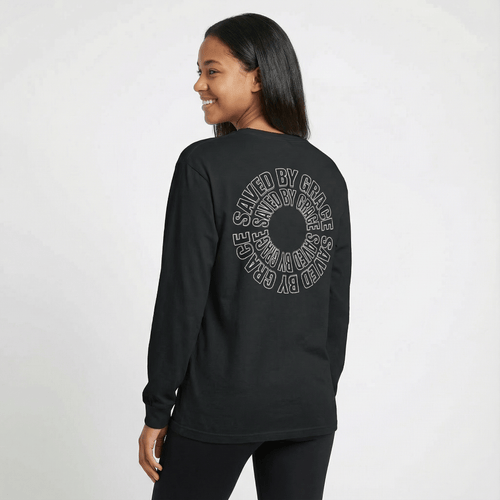 Mercy & More Long-sleeve Saved By Grace Long Sleeve Tee
