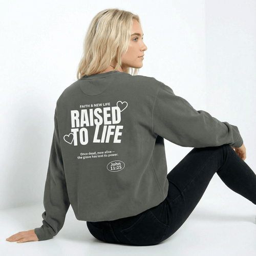 Mercy & More Sweatshirt Raised To Life Sweatshirt - White Logo