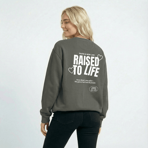 Mercy & More Sweatshirt Raised To Life Sweatshirt - White Logo