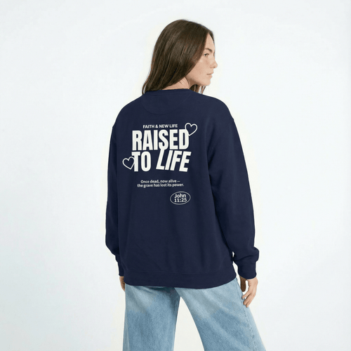 Mercy & More Sweatshirt Raised To Life Sweatshirt - White Logo
