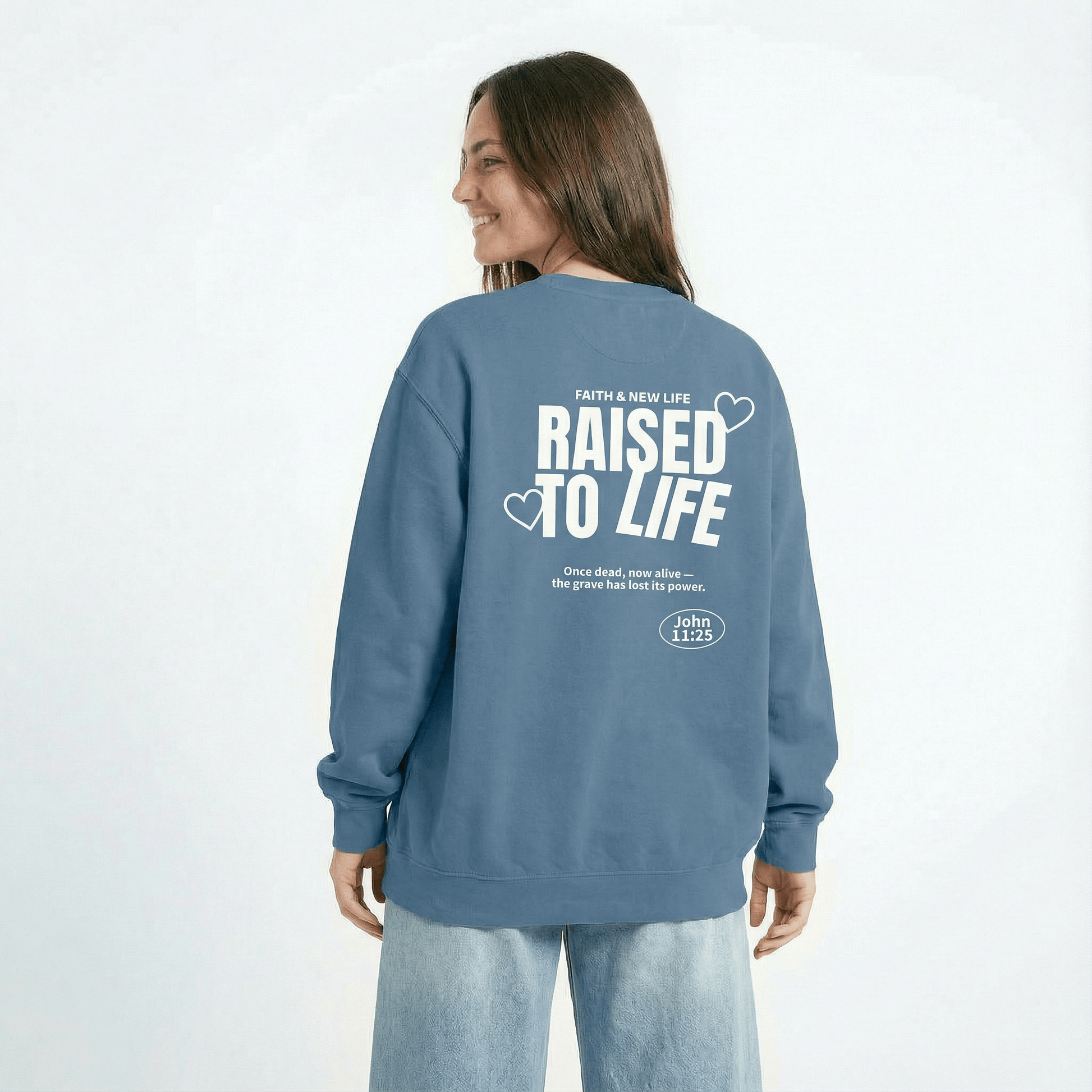 Mercy & More Sweatshirt Raised To Life Sweatshirt - White Logo