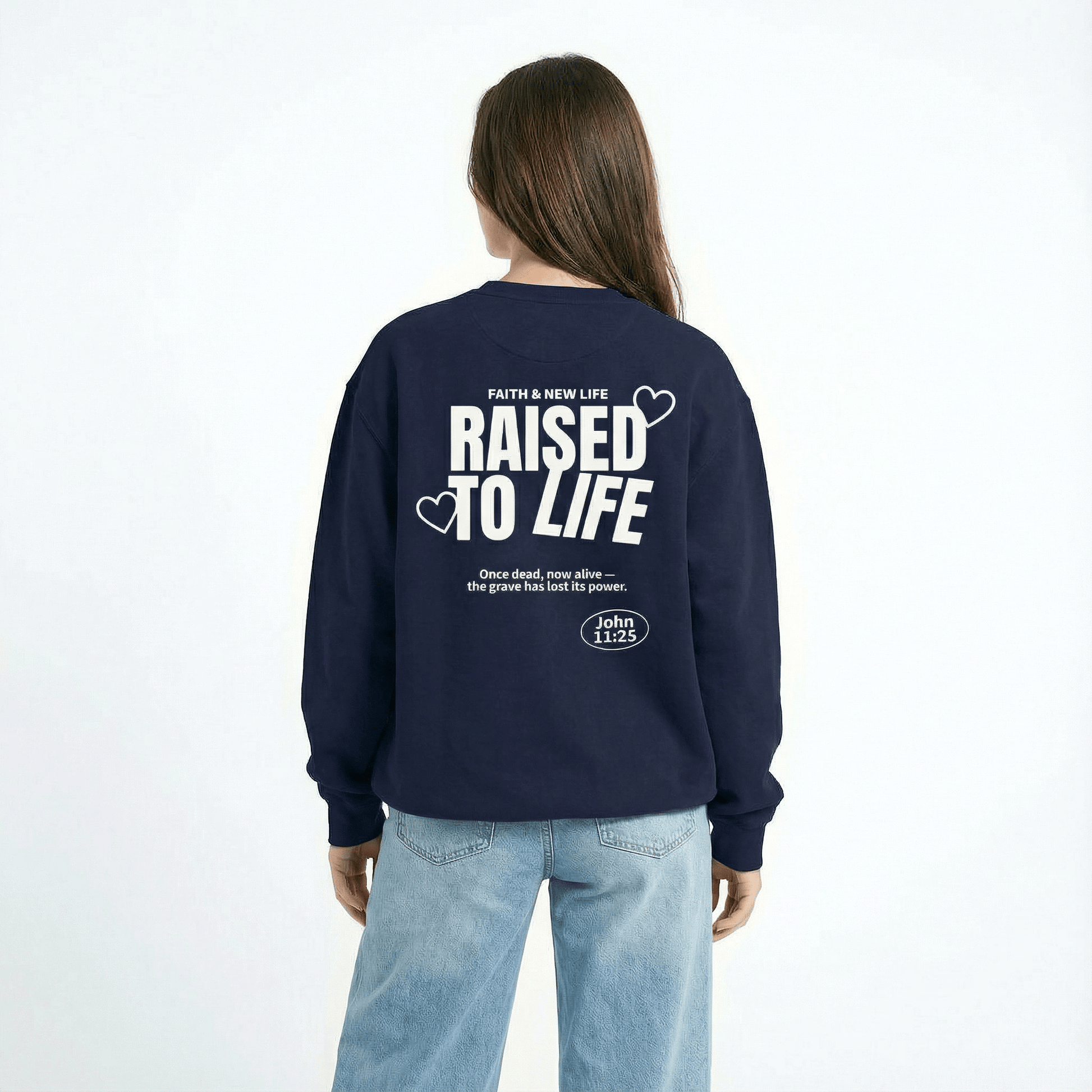 Mercy & More Sweatshirt Raised To Life Sweatshirt - White Logo