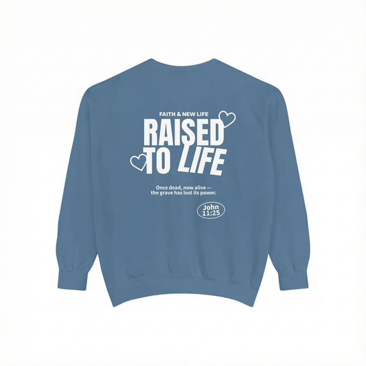 Mercy & More Sweatshirt Raised To Life Sweatshirt - White Logo