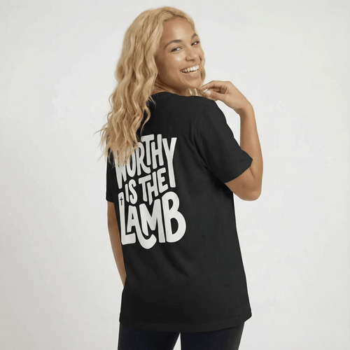 Mercy & More T-Shirt Black / S Worthy Is The Lamb Tee