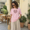 Mercy & More T-Shirt Blossom / S Heart Fingerprint Heavyweight Tee