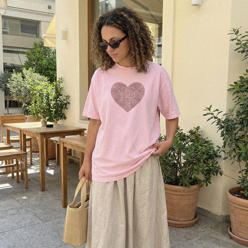 Mercy & More T-Shirt Blossom / S Heart Fingerprint Heavyweight Tee