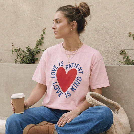 Mercy & More T-Shirt Blossom / S Love Is Patient Love Is Kind Heavyweight Tee