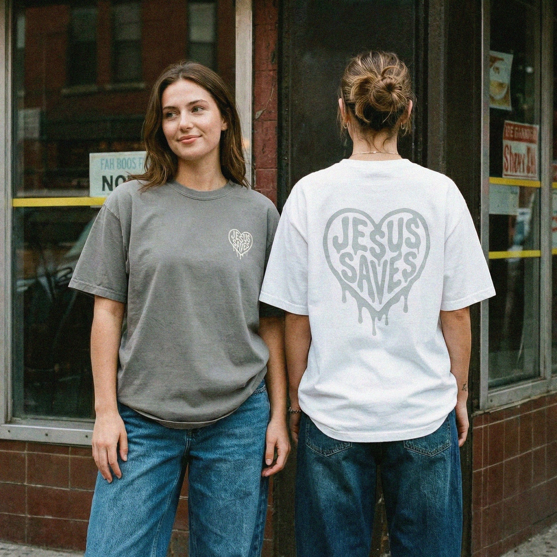 Mercy & More T-Shirt Granite / S Jesus Saves Heavyweight Tee