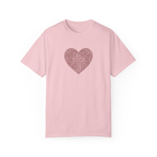 Mercy & More T-Shirt Heart Fingerprint Heavyweight Tee