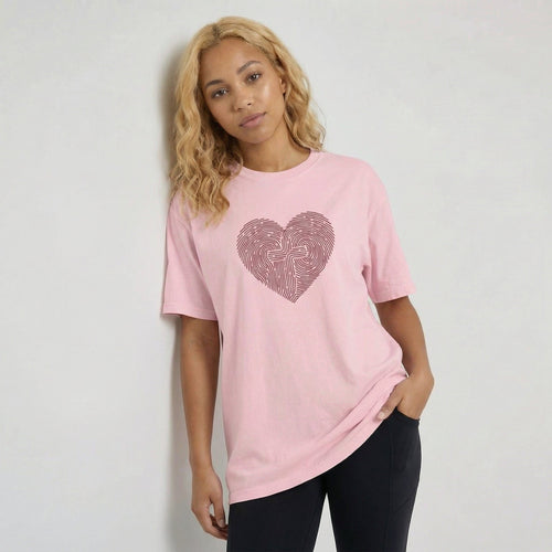 Mercy & More T-Shirt Heart Fingerprint Heavyweight Tee