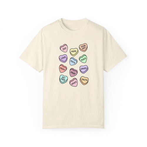 Mercy & More T-Shirt Ivory / L Love Hearts Heavyweight Tee