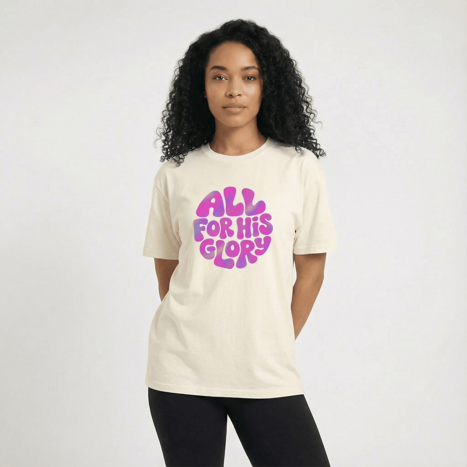 Mercy & More T-Shirt Ivory / S All For His Glory Tee