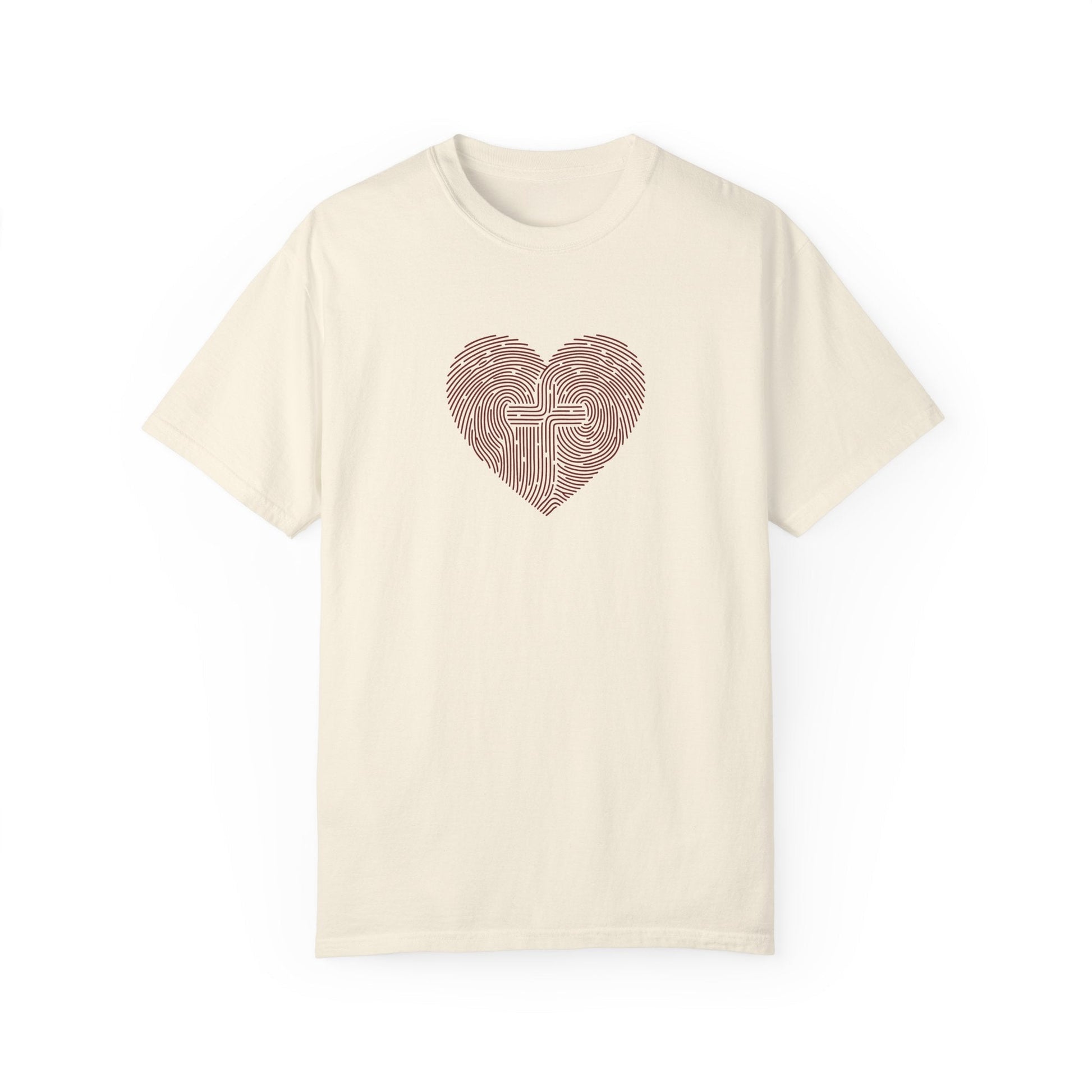 Mercy & More T-Shirt Ivory / S Heart Fingerprint Heavyweight Tee