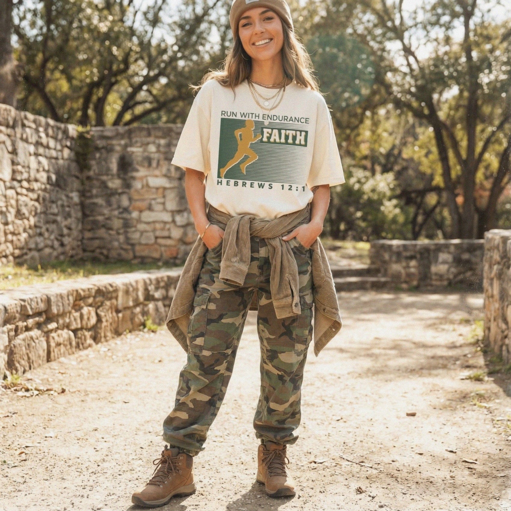 Mercy & More T-Shirt Ivory / S Hebrews 12:1 TShirt