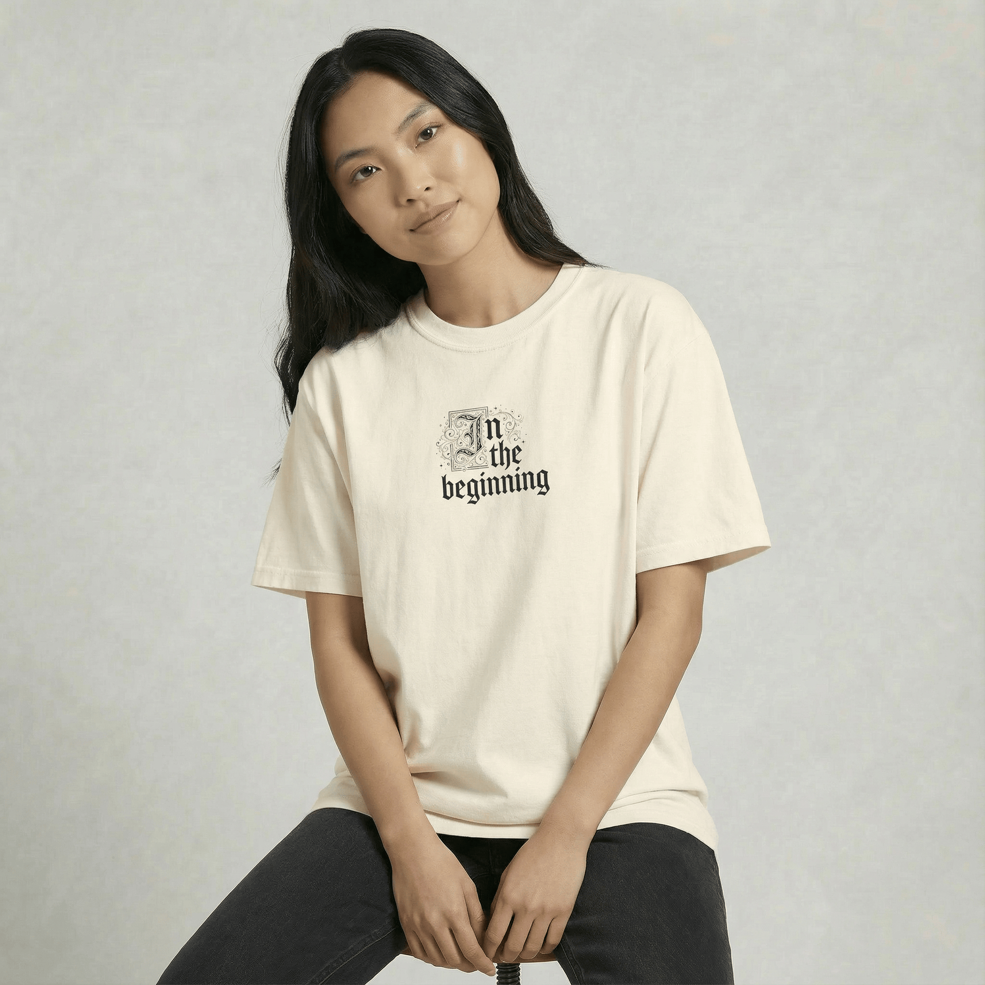 Mercy & More T-Shirt Ivory / S In The Beginning Tee
