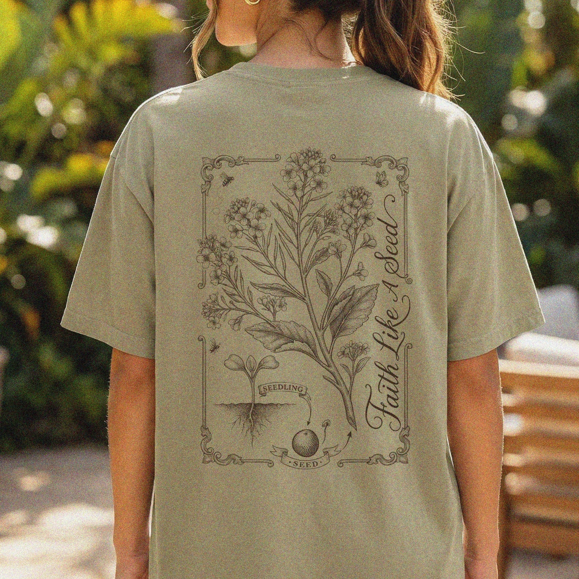 Mercy & More T-Shirt Khaki / S Faith Like A Seed Tee